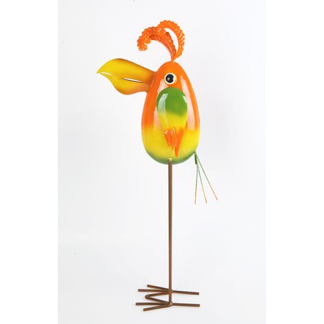 TrendLine Figurenstecker Metall Vogel 59 x 11 x 25 cm mehrfarbig Skulptur