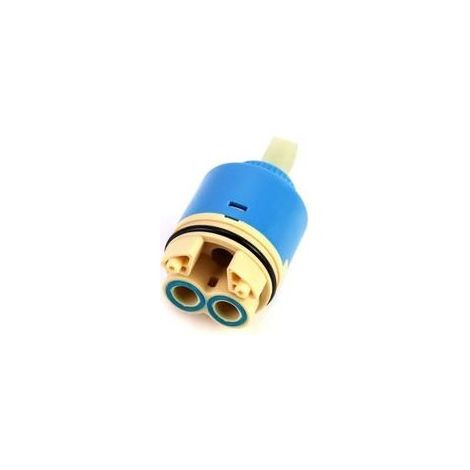 Noyau de valve en céramique de rechange, adapté aux robinets mélangeurs, pour une utilisation dans la cuisine ou la salle de bain, noyau de valve en céramique de 40 mm, bleu, avec base. (1/4)