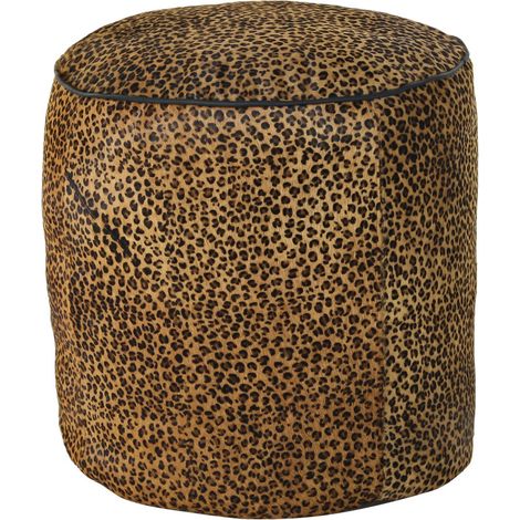 LEDER-FUSSSTÜTZE 46X46X50 BRAUN LEOPARDENLEDER Material Farbe MULTICOLOR Familie KISSEN UND SCHUH-FUSSSTÜTZEN Details (1/3)