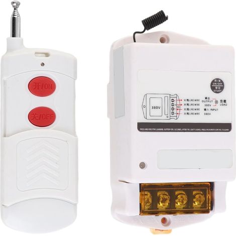 Interrupteur de Télécommande sans Fil AC 380V pour Systèmes d'Alarme Antivol et Appareils Électroménagers - Contrôle Sécurisé à Distance des Pompes et Prises Électriques avec Installation Facile (1/5)