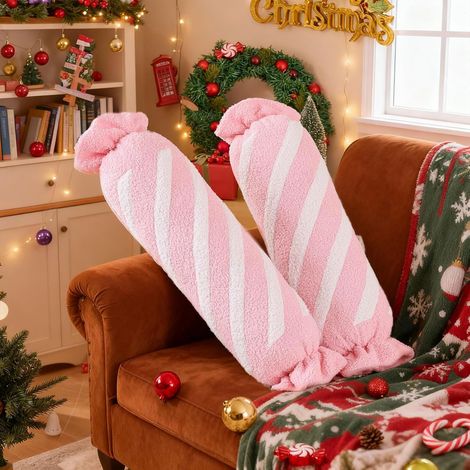Cuscino Decorativo Natalizio Lungo Set da 2 Pezzi Rosa 68,5x17 cm (1/4)