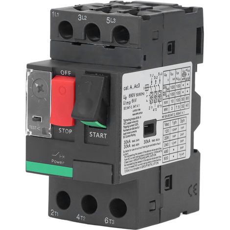 Depisuta Disjoncteur de Circuit de Protection du Moteur 1.6‑2.5a AC690V Interrupteur de Commande de Bouton Précis et Fiable pour la sécurité du Moteur (1/5)