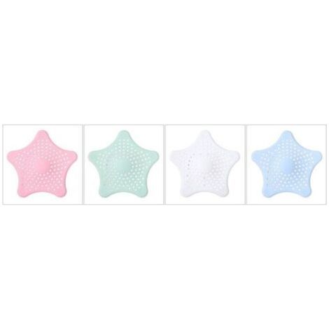 Filtros de silicona en forma de estrella de 4 piezas para ducha y lavabo, protectores para el cabello en la bañera y filtros para el desagüe del fregadero de la cocina. Se pueden usar en la ducha. (1/4)