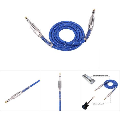 Câble audio stéréo 6,35mm mâle-mâle pour guitare électrique et table de mixage, 1 mètre (1/5)