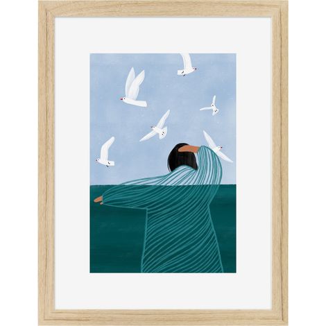 Image encadrée Bird 30x40 cm recyclable, visuel imprimé sans solvant - fabriqué en France (1/4)