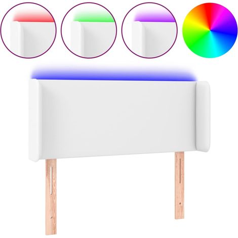 Maison Exclusive - LED Kopfteil Weiß 83x16x78/88 cm Kunstleder