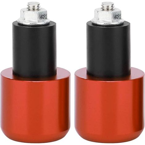 Bouchon d'extrémité de guidon de moto, accessoire de moto en alliage d'aluminium de qualité supérieure, remplacement décoratif élégant et durable pour guidon de 22 mm, ensemble de (Orange) (1/5)
