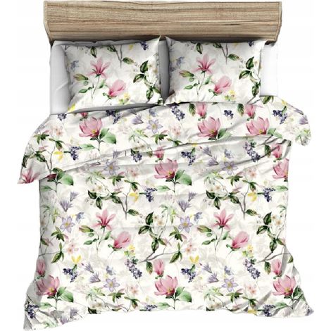 SET DI BIANCHERIA DA LETTO 200x220 cm IN COTONE SPESSO CON MOTIVO FLOREALE