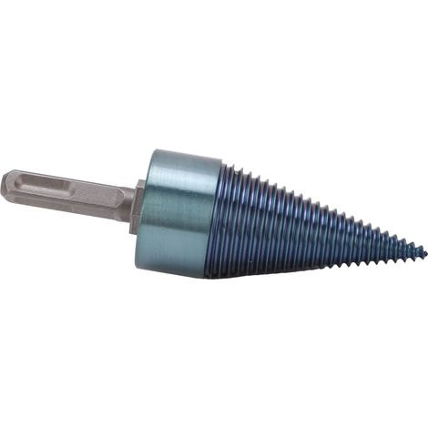 Perceuse à bois fendue 42mm avec tige carrée, tête conique vissée, accessoire de perçage à vis bleu chromé. (1/5)