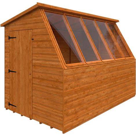 10x6 Jewel Potting Shed 12mm Shed - L295 x W175 x H217 cm - Solid Wood/Softwood/Pine - Burnt Orange