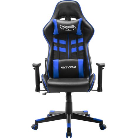 Maison Exclusive - Sedia da Gaming Blu e Nera in Similpelle