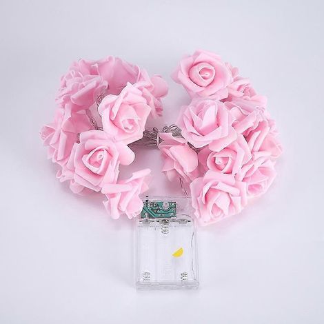 Guirlande lumineuse LED roses pour la Saint-Valentin, décoration de la Saint-Valentin, roses blanches et roses, guirlande de roses artificielles, décoration pour la maison YSXrose (1/5)