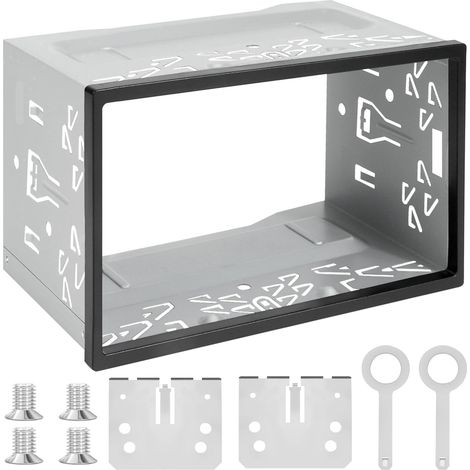 Cadre Métallique Universel 2 DIN en Acier Renforcé Support Antichoc Robuste pour Autoradio Double DIN, GPS et Lecteur DVD de Voiture, Installation Facile et Fixation Stable (1/5)