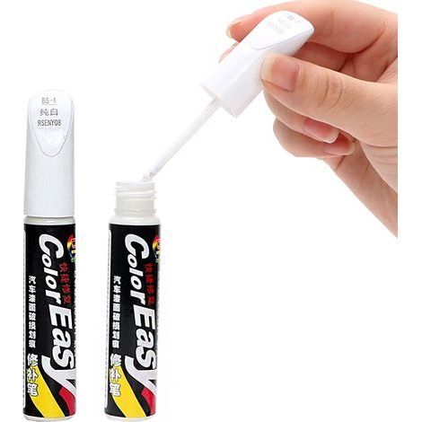 Stylo Retouche Peinture, Stylo Réparation des rayures Auto De Peinture, Anti Rayure pour Carrosserie Moto Voiture Vélo, 2 Pièces (Blanc) (1/5)