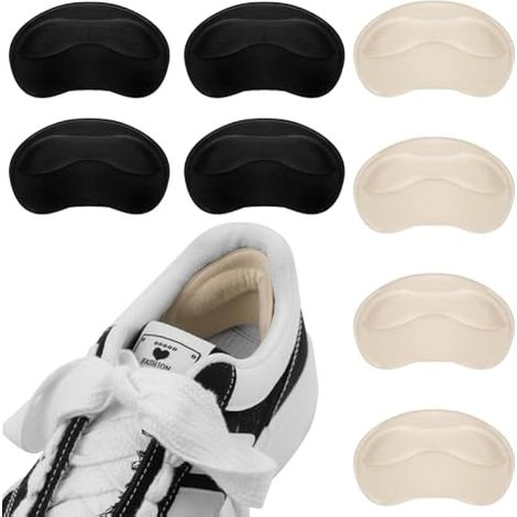 Protège-talons autocollants, 8 coussinets antidérapants pour chaussures homme et femme, coussinets réutilisables pour talons hauts, anti-douleur et ampoules, idéal pour chaussures trop grandes ou lâch