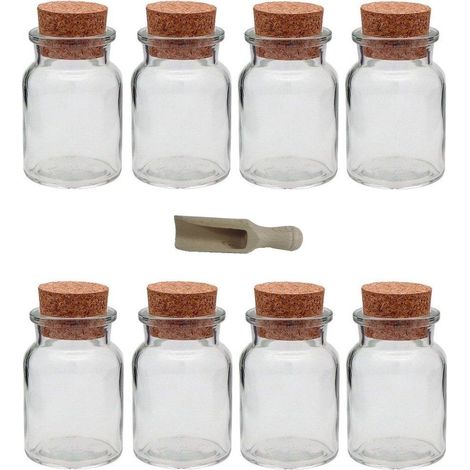 Lot de 8 x Pots à épices/boîtes, Verre, 150ml (1/5)