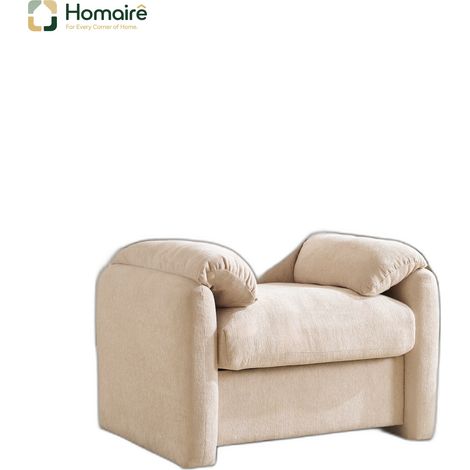 Canapé en velours beige avec accoudoirs 96 x 82 x 84 cm HOMAIRE (1/5)