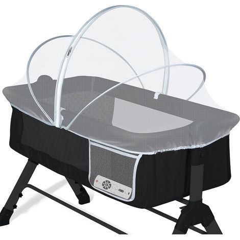 Universelles Moskitonetz für Babybetten, Weiß  Reißverschluss, Seitentasche, einfacher Zugriff, schnelle Montage, stabil (1/5)