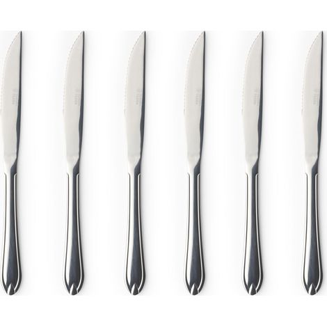 Set de 6 couteaux à steak, lames dentelées