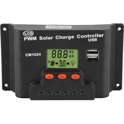 12V/24V LCD-Solar-Laderegler mit zwei USB-Ausgängen für Batterien, geeignet für Haushalt, Industrie und Gewerbe