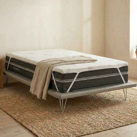 Dmora - Topper cuadrado y medio Dabas, Topper renueva colchón con funda desenfundable en Memory Foam y fibras de Cobre, 100% Made in Italy, Antiácaros e hipoalergénico, Cm 120x190h5 (1/5)
