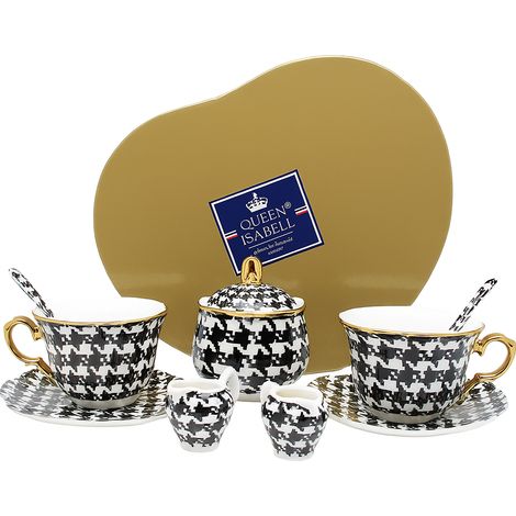 Porzellantassen-Set mit Zuckerdose und Milchkännchen, Kollektion Pepitka (1/5)