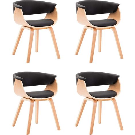 Maison Exclusive - Sedie da Pranzo 4 pz Nere in Legno Piegato e Similpelle (1/5)