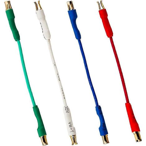 Set mit 4 Tonabnehmerkabeln mit Federstecker, für Universal-Plattenspieler. (1/5)