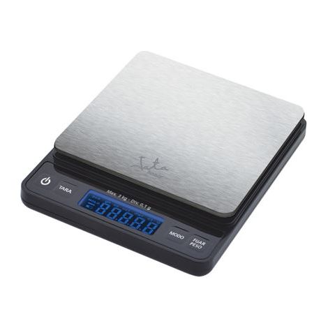 Elektronische Küchenwaage jata Haushalt 773/ bis zu 3kg/ schwarz und grau