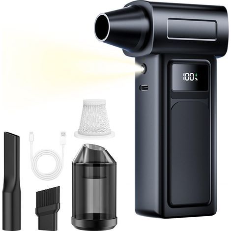 Electric Air Duster Mini souffleur à poussière sans fil 130 000 tr/min 4 vitesses réglables avec batterie de 4000 mAh pour ordinateur, clavier, extérieur, maison et voiture (modèle amélioré) (1/5)