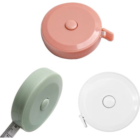 Bardusch-Lot de 3 mètres ruban souples rétractables pour la mesure du corps, des tissus et de la couture, double face, rétractables (1/5)
