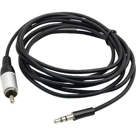Câble convertisseur de haute qualité avec prise jack 3,5 mm vers RCA. Profitez d'une transmission audio fluide et sans interruption. Compatible avec les prises secteur. (1/5)