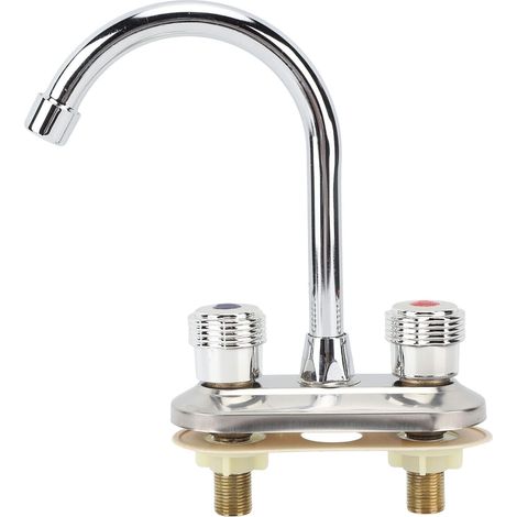 Robinet de cuisine, cuivre, 2 poignées, pour cuisine moderne (1/5)