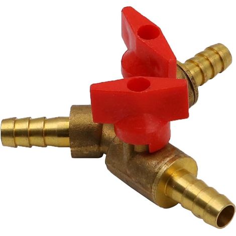 connecteur de tuyau 3 voies avec interrupteur connecteur de tuyau 8mm séparateur de tuyau en Y en laiton pour robinet de charpentier Air eau gaz (1/5)
