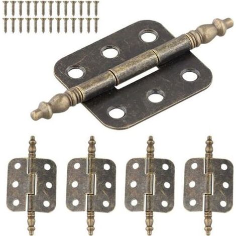 Lot de 4 Charnières pour Meuble, Charnières Plates Antiques, Petites Charnières pour Portes de Placard et Meubles, Accessoires Polyvalents (1/4)