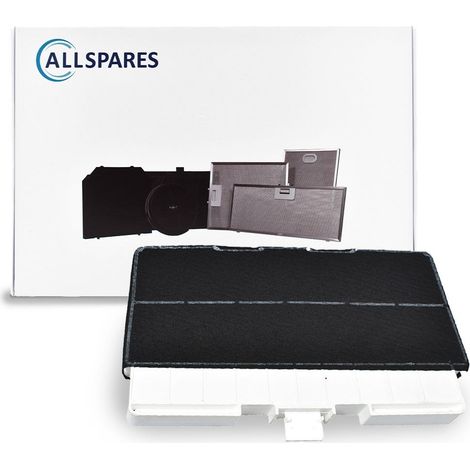 Filtro de carbón AllSpares para campanas extractoras compatible con Bosch 00705433/705433 / DHZ5356 / Siemens LZ53551 y Neff 632176 (320x217x21mm)
