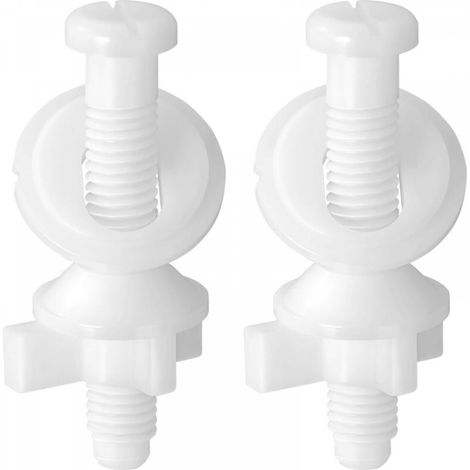 Lot de 2 vis de rechange en plastique pour abattant de toilette, boulons de charnière et vis avec écrous pour abattant de toilette à montage supérieur (1/5)