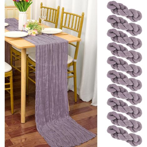 Tischläufer Gaze 10er-Set 90x300cm Lavendel Boho Rustikal Hochzeit Deko