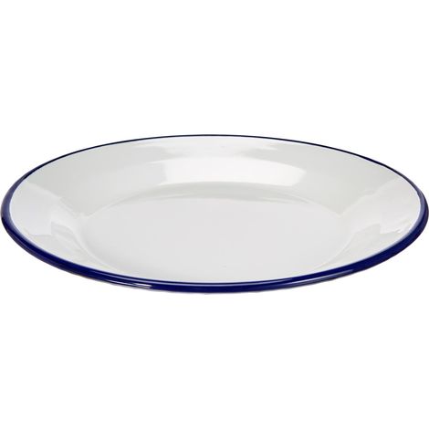 Assiette Plate Blanche avec Bord Bleu 24 x 24 x 2,5 cm (1/5)