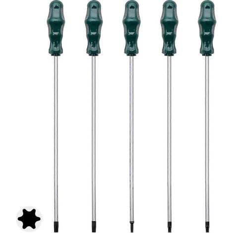 Jeu de 5 tournevis Torx extra longs de 30 cm, magnétiques, T15 à T30 (T15, T20, T25, T27, T30), tournevis Torx magnétique et tournevis Phillips. (1/5)