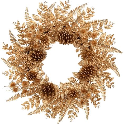 Ghirlanda Natale Stroik Porta 60 cm Decorazione Natale Oro (1/5)