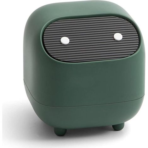 Mini papelera de oficina con tapa, de doble capa con forma de ninja, que aísla eficazmente los olores de la cocina y el baño. (1/5)