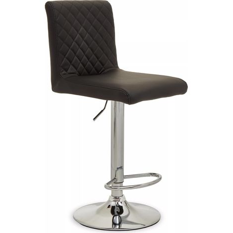 Premier Housewares Baina Black And Chrome Bar Stool With Round Base (1/5)
