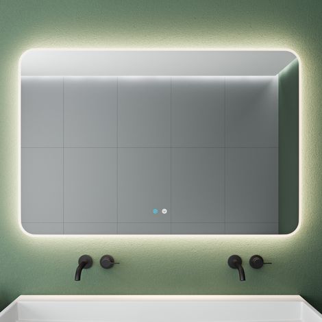 Mai & Mai Badspiegel mit LED Beleuchtung Wandspiegel 120x80cm Bad-Spiegel mit Touchschalter, Beschlagfrei durch Antifog-Schicht 4500K Nova-02