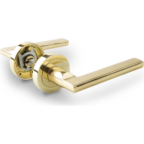 Manilla aluminio con roseta handlock recta oro brillo (1/2)