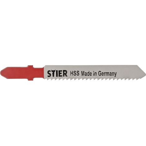 STIER HSS Stichsägeblatt ST 50/2/1, gerader Schnitt, gefräst und gewellt, 2,5-6 mm Materialdicke, für Bleche, Metall, Stahlbleche, Buntmetall, Aluminium
