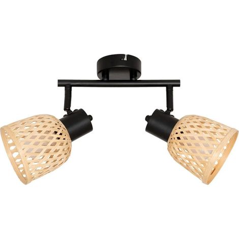 Plafonnier 2 Lampes Orientables "Lio" 28cm Naturel (1/4)