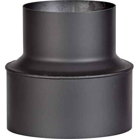 FIREFIX R150/Ü3 R150/Ü3-Raccordo di Transizione (riduzione) per Tubi fumari Spessi 2 mm, Laccato Nero, da 200 mm a Attacco a Parete 150 mm