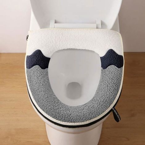 Lot de 2 housses de siège de toilette plus épaisses et douces, coussin doux et épais, convient à tous les sièges de toilette ovales (1/5)