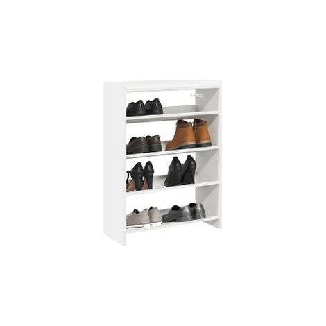 Étagère à chaussures blanc 80x25x61,5 bois d'ingénierie (1/5)